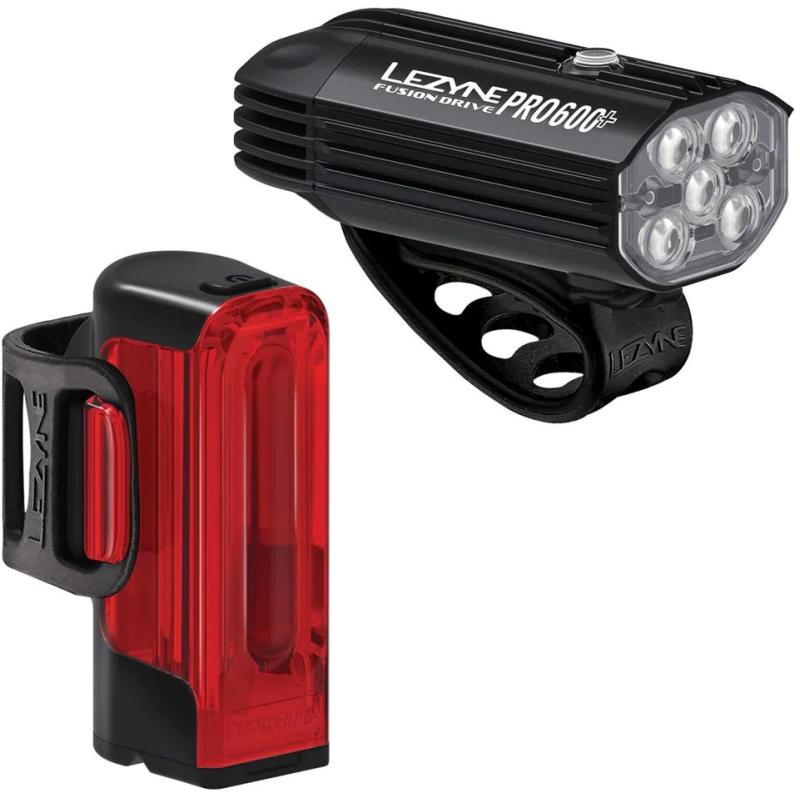 Fotografie Světla Lezyne Fusion Drive Pro 600 Plus Strip Drive 300 Plus - sada, přední a zadní, černá
