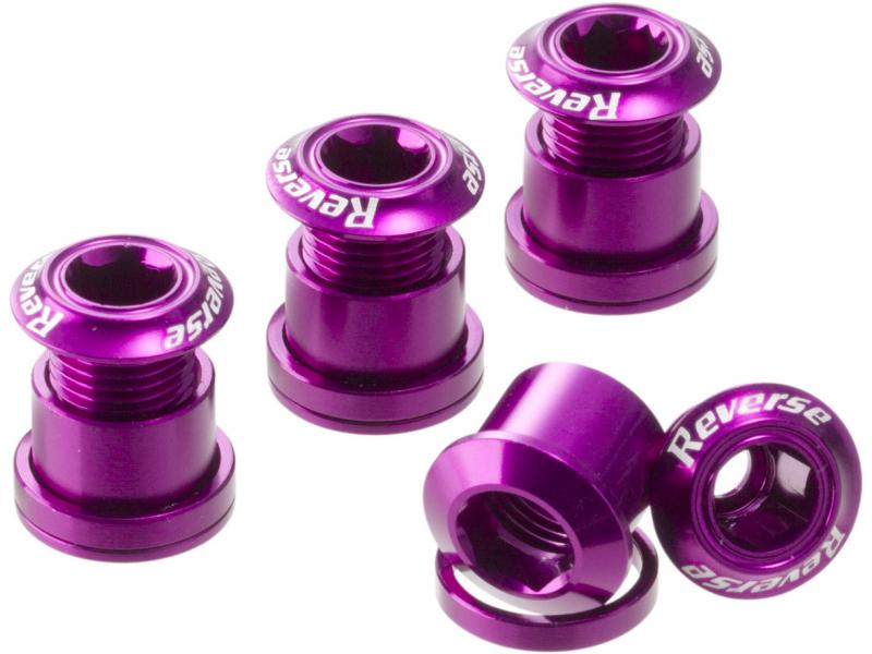 Fotografie Šrouby Reverse Chainring 7mm Purple - 8ks (4+4), převodníkové 50104