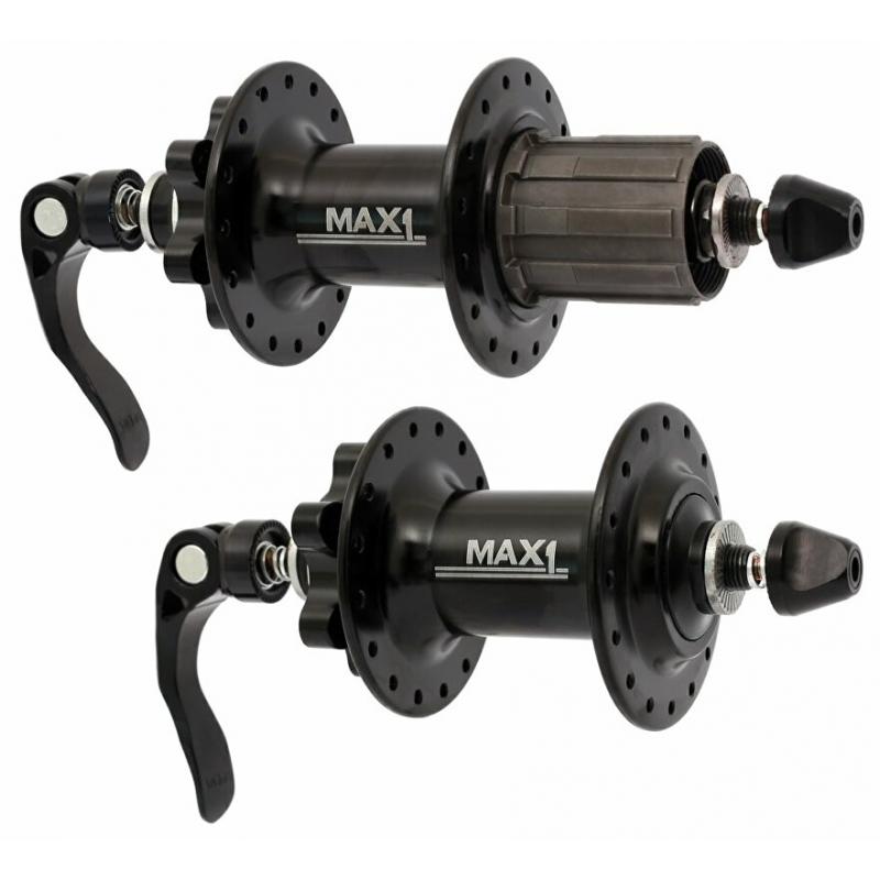 Fotografie Náboje Max1 Sport Disc - přední 100/9 mm a zadní 135/10 mm, 32 děr, 6 děr, černá