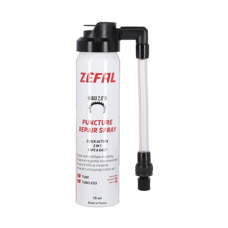 Fotografie Zefal Repair Spray 75 ml - pro okamžitou opravu defektu, pro pláště bezdušové nebo s duší